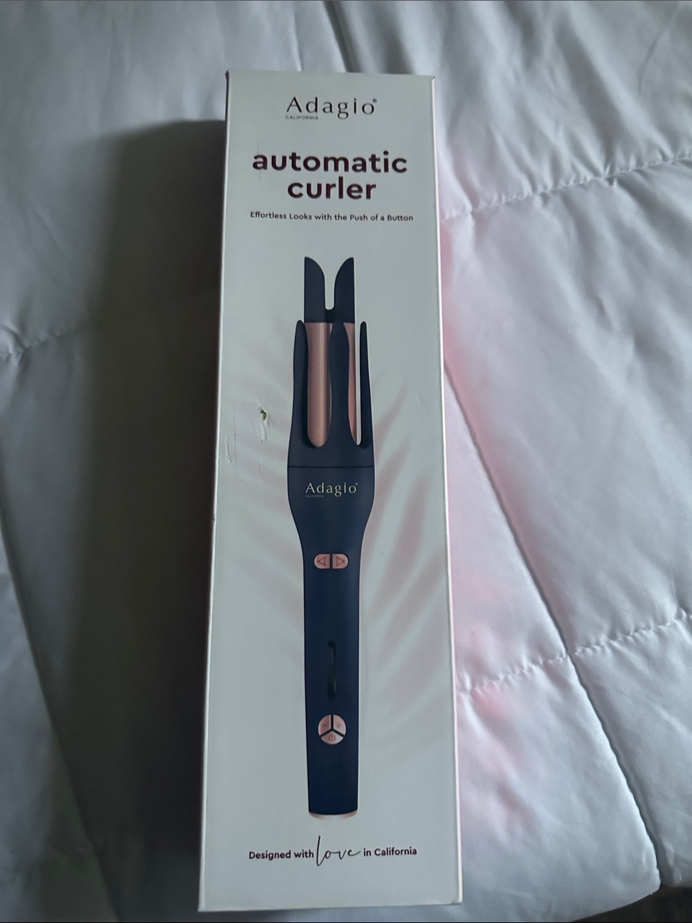 Adagio Automatic Curler in Navy with Rose Gold Accents